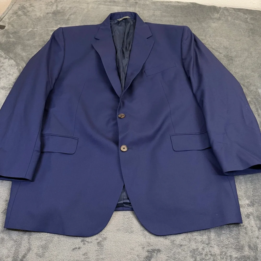 Jack Victor Luxury Collection Blazer Mens 48 Regular Blue Wool Italian Fabric